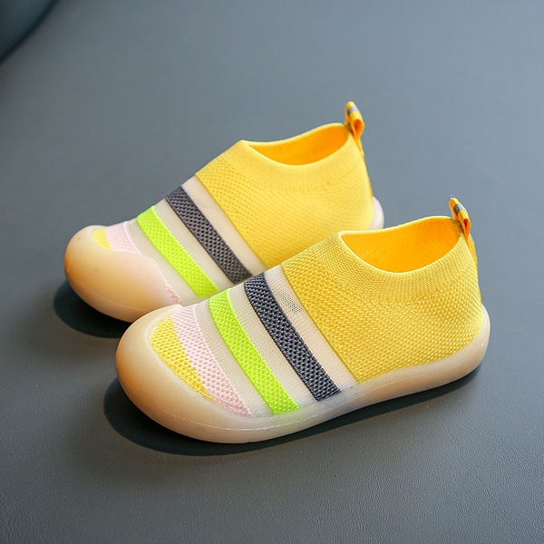 Toddler / Kids Breathable Knitted Colorful Striped Sneakers