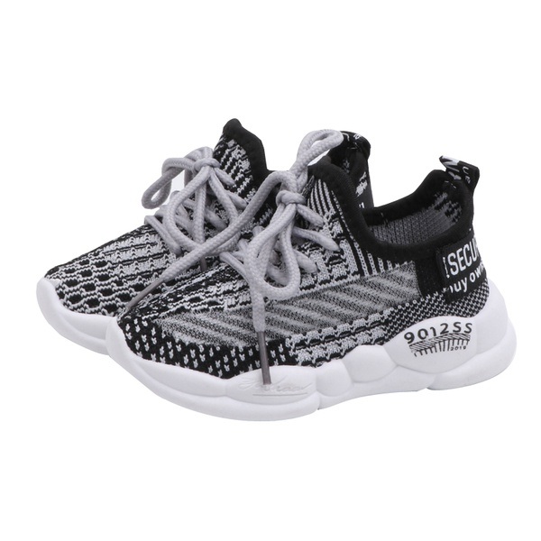 Toddler / Kid Breathable Knitted Lace-up Sneakers