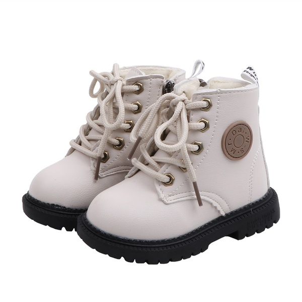 Toddler / Kid Solid Lace-up Casual Leather Boots