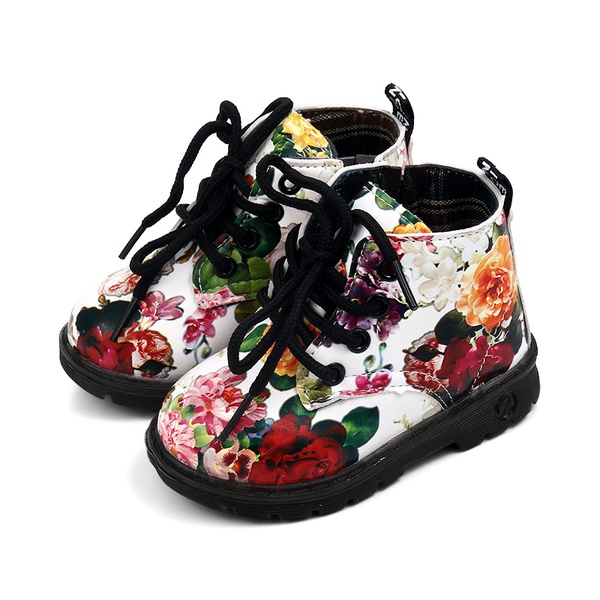 Toddler / Kid Girl Floral Pattern Lace-up Leather Shoes