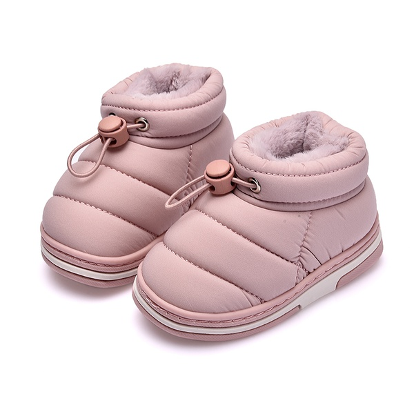 Toddler / Kid Solid Lace-up Fluff Snow Boots