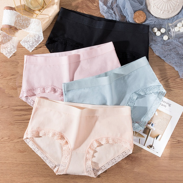 Casual Solid Lace Underwear Lady Brief