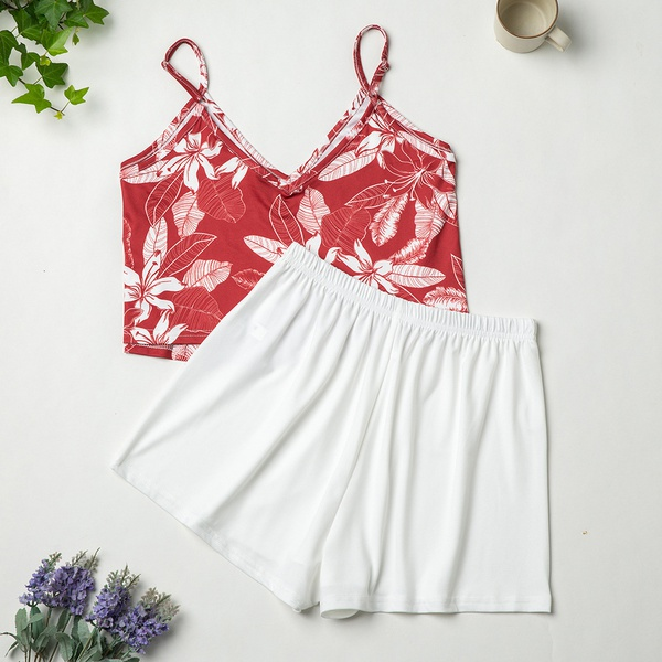 More Festivals casual Floral Cami Red Loungewear