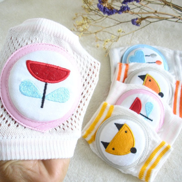1-pair Cartoon Embroidered Knitted Knee Pads