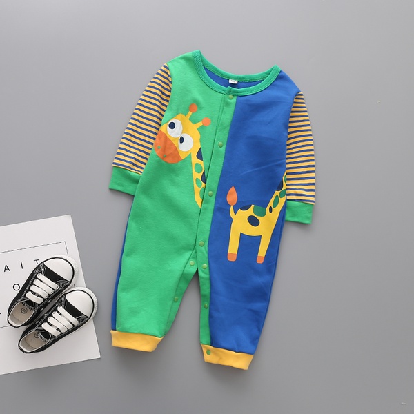 Baby Animal Print Color Block Jumpsuits