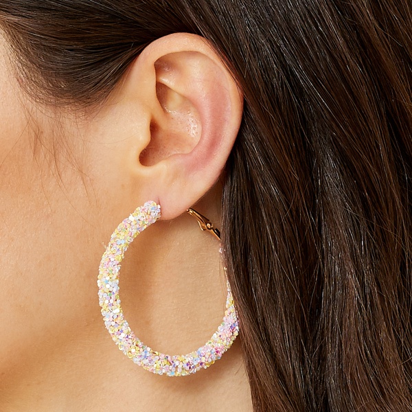 Shining Glitter Hoop Earrings