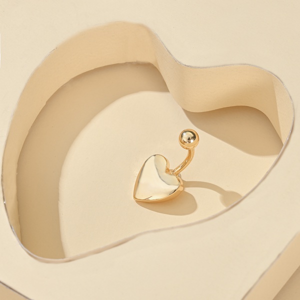 Gold Shiny Heart-Shaped Earrings Women Simple Crystal Lovely Earrings Gift