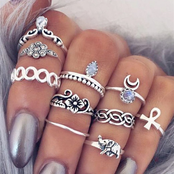 10-piece Stylish Ring for Women