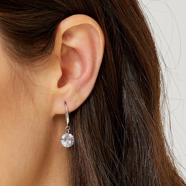 1-pair Glitter Zircon Diamond Earrings