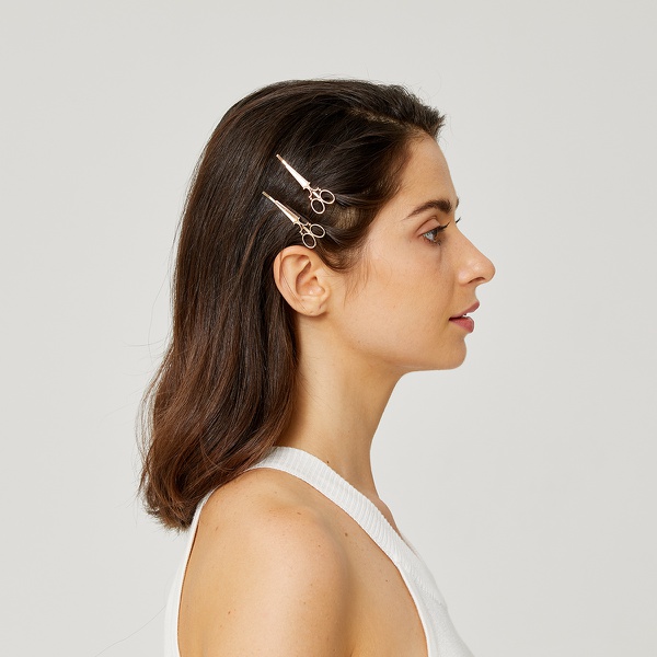 2-piece Chic Scissor Design Alloy Hairpin for Women