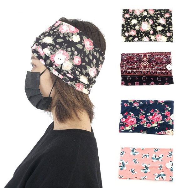 Floral Print Headband With Fastener