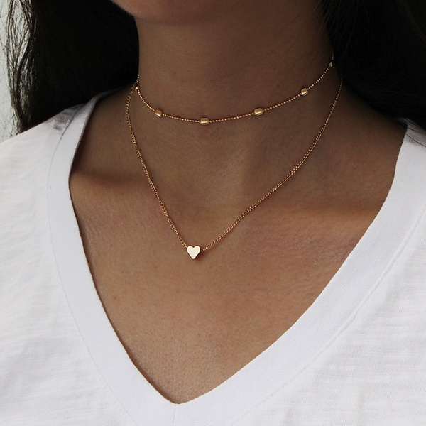Trendy Chain Multiple Heart Design Necklace for Women