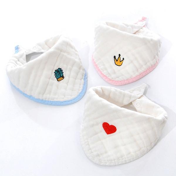 3-pcs Hot Baby Simple Design Soft Pure Cotton Blend Gauze Bibs Burp Cloths Saliva Towel Feeding Triangle Toddler Burp