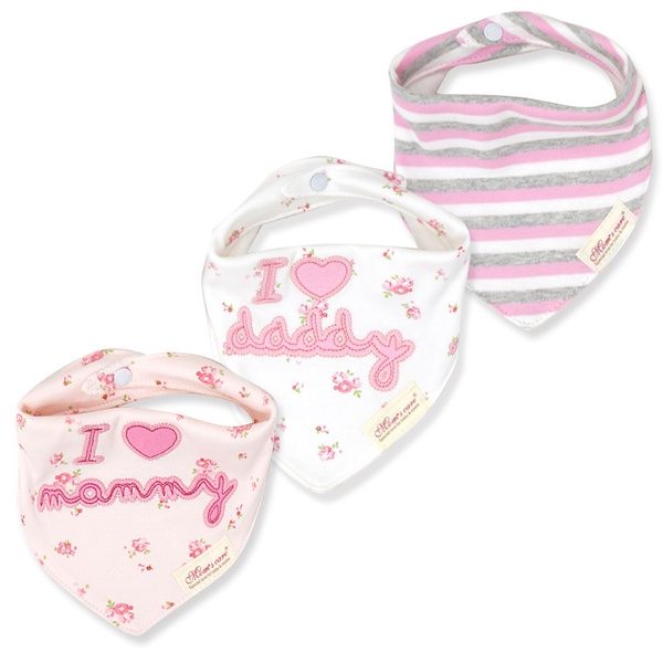 3-pack Letter Striped Print Bibs Set for Baby
