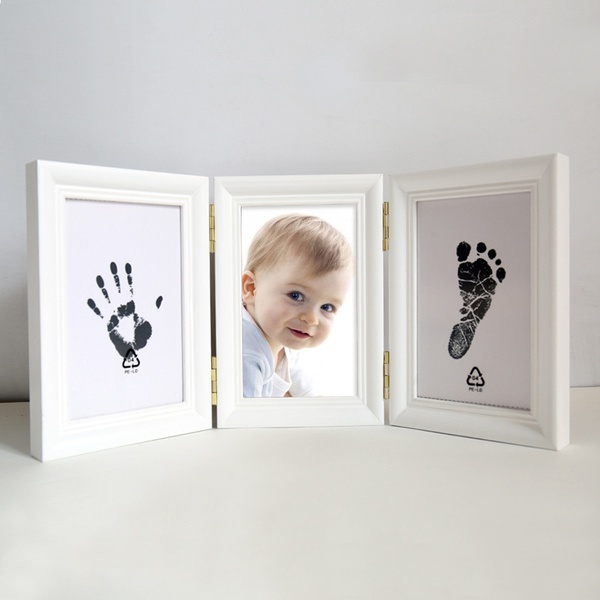 Baby Handprint Footprint Foldable Photo Frame for Newborn