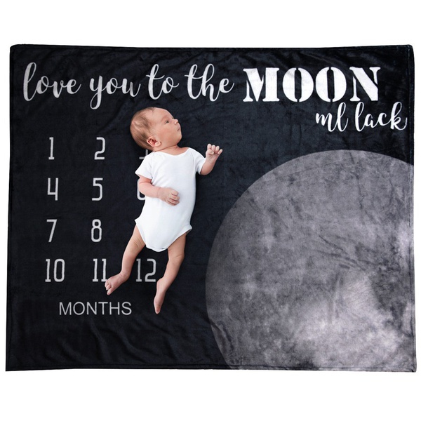 Letter Number Print Baby Milestone Blanket Photography Prop