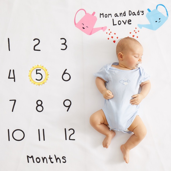 Letter Print Baby Milestone Photography Background Prop