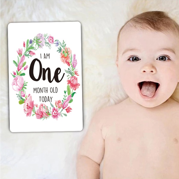 12-pack Reusable Letter Print Photo Baby Monthly Milestone Stickers