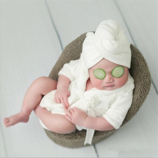 Solid Newborn Bathrobe Photography Clothing