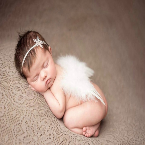 Snowflake Decor Baby Photography Prop Wing and Headband Set