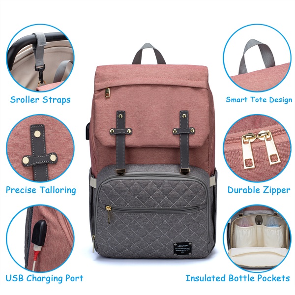 New Multicolorful Diaper Bag Backpack Large Capacity, Durable Maternity Travel Backpack for Baby Care