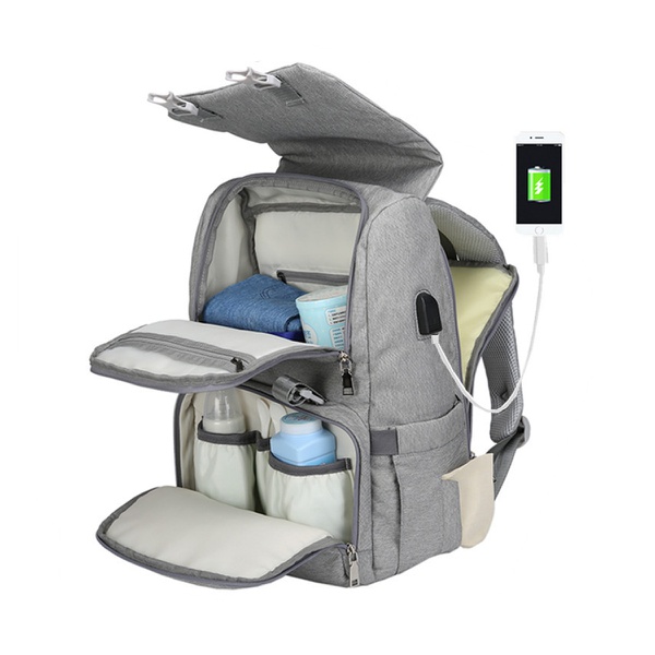 Practical USB Heating Large Capacity Diaper Bag Backpack