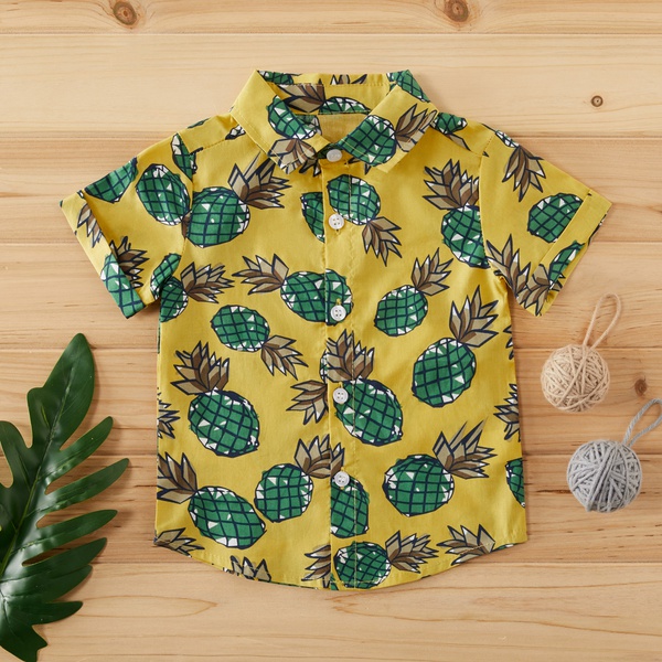 Pineapple Print Short-sleeve Shirt