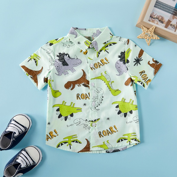 Dinosaur Print Short-sleeve Shirt