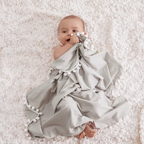 Soft Baby Muslin Swaddle Blankets Pom Pom Swaddle Wrap Newborn Photography Blanket