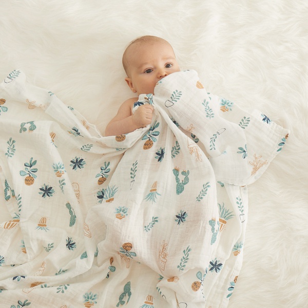 Soft Floral Print Double Layer Baby Blanket