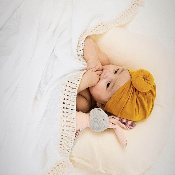 100% Cotton Solid Soft Newborn Baby Blanket Vintage Tassel Swaddle Toddler Baby Girls Boys Blanket Gift