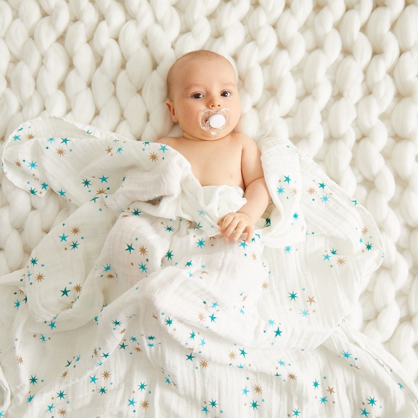 Breathable Star Print Muslin Baby Blanket