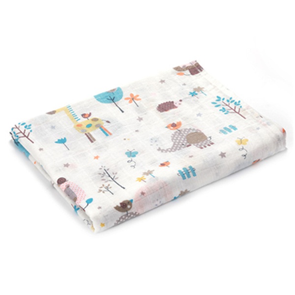 Soft Animal Print Muslin Cotton Baby Swaddle Blanket
