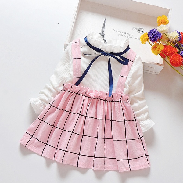 Baby / Toddler Elegant Faux-two Plaid Dress