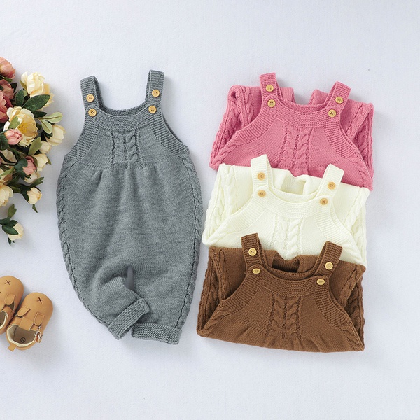 Baby Girl Knitted Overalls