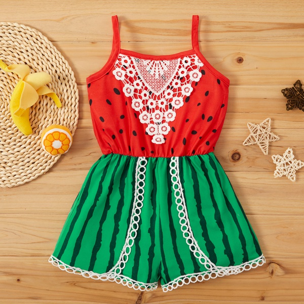 Baby Girl Watermelon Rompers