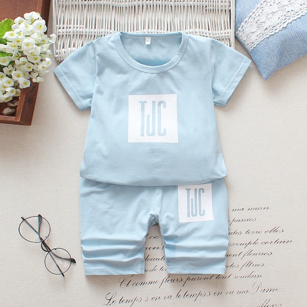 Baby / Toddler Solid TJC Print Tee and Shorts Set