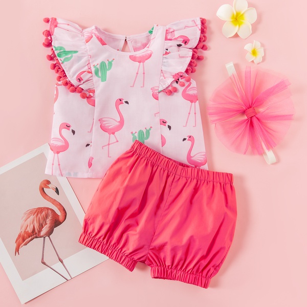 Baby / Toddler Flamingo Allover Top and Shorts Set