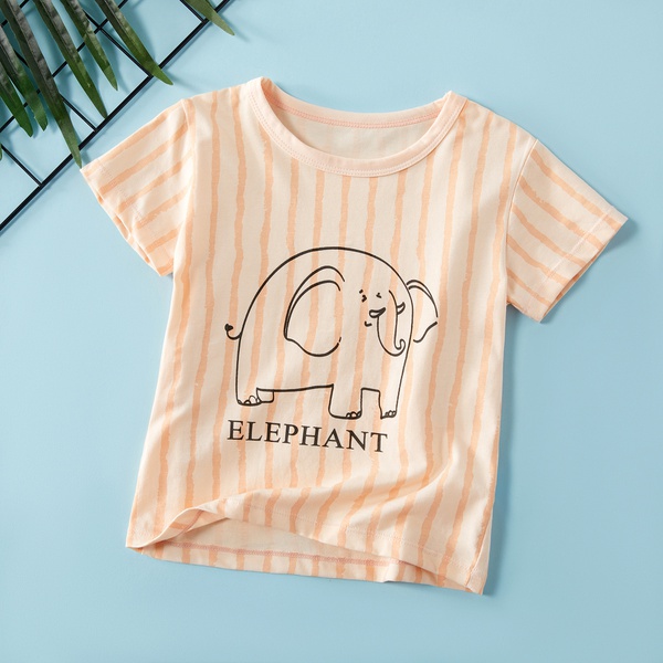 Baby / Toddler Adorable Elephant Print Striped Tee