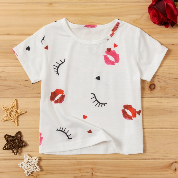 Baby / Toddler Girl Valentine Heart Print Tee