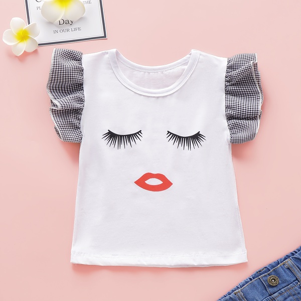 Baby / Toddler Girl Stylish Eyelash Print Tee
