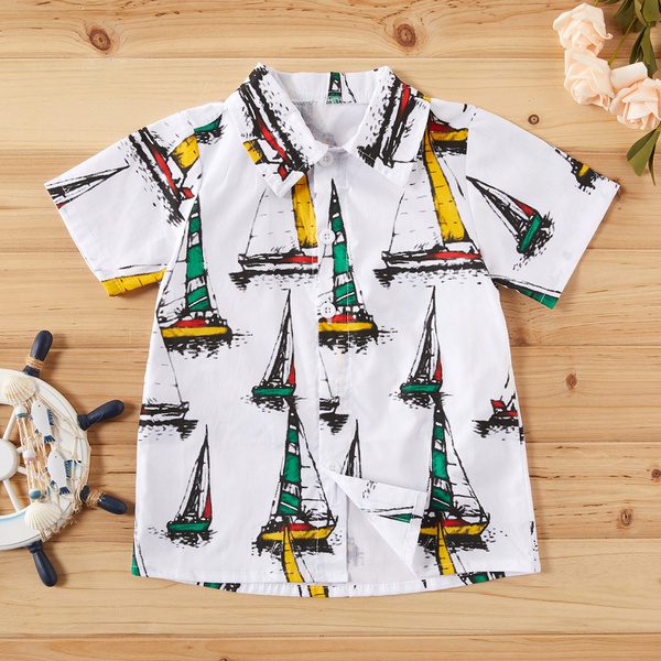 Baby / Toddler Boy Stylish Sailboat Print Shirt