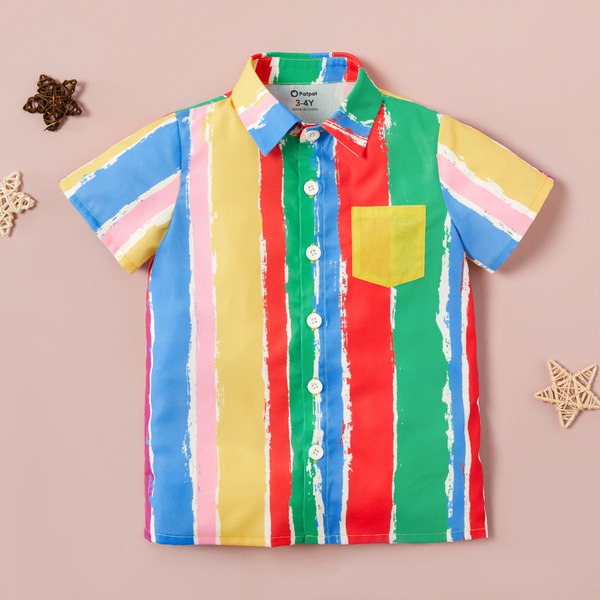 Toddler Boy Colorful Striped Shirt