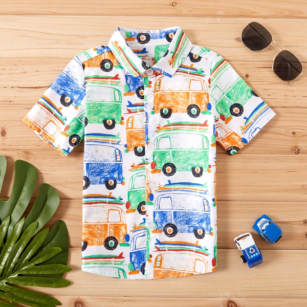 Toddler Boy Stylish Car Print Shirt