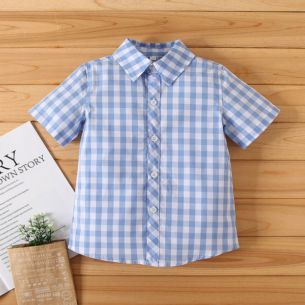 Baby / Toddler Boy Casual Colorblock Plaid Shirt