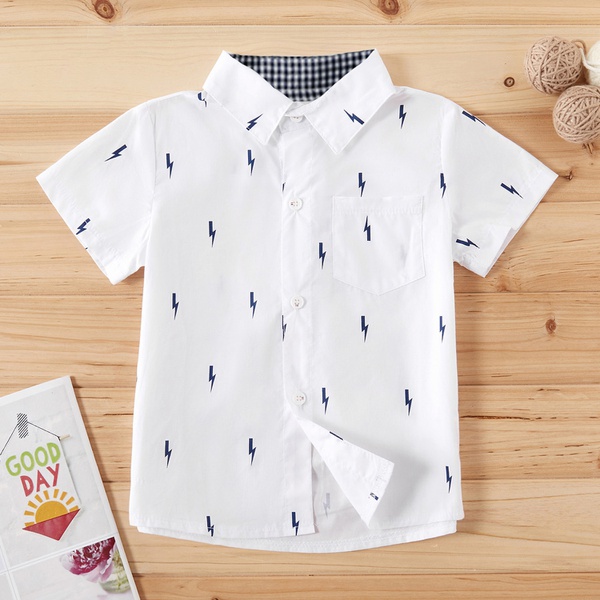 Toddler Boy Stylish Lightning Print Shirt