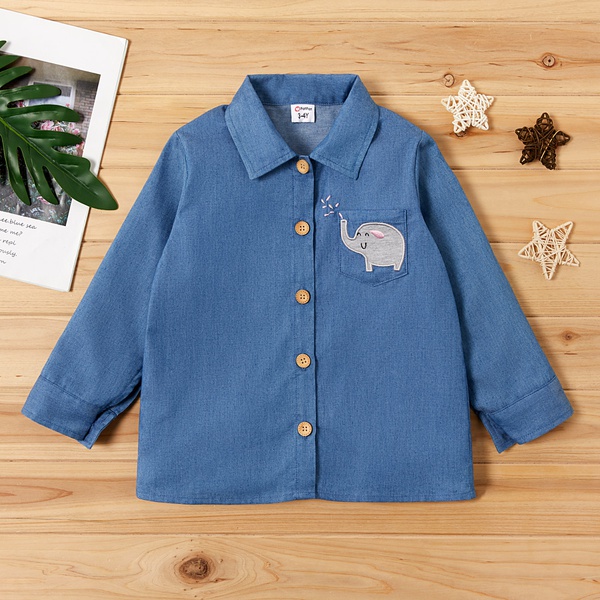 Toddler Boy / Girl Adorable Elephant Embroidery Long-sleeve Shirt