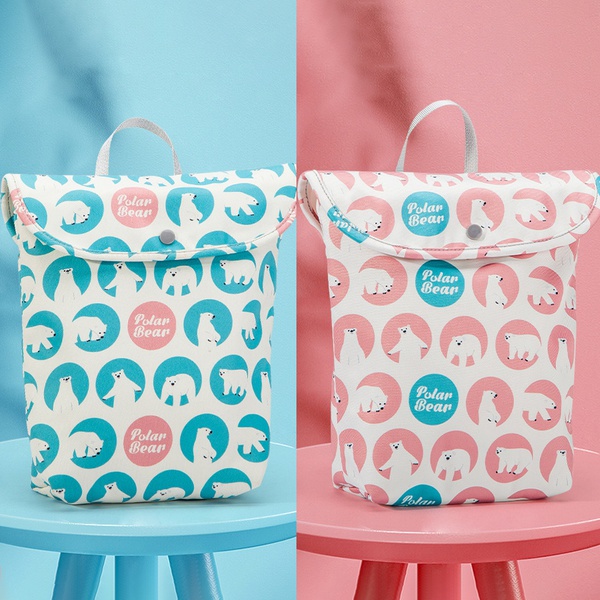 Cartoon Bear Waterproof Baby Diaper Bags Maternity Bag Reusable Diaper Cover Dry Wet Bag