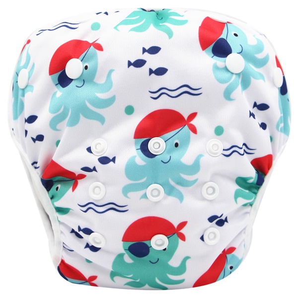 Reusable Adjustable Octopus Print Baby Swim Diaper