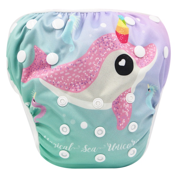 Reusable Adjustable Whale Print Baby Swim Diaper